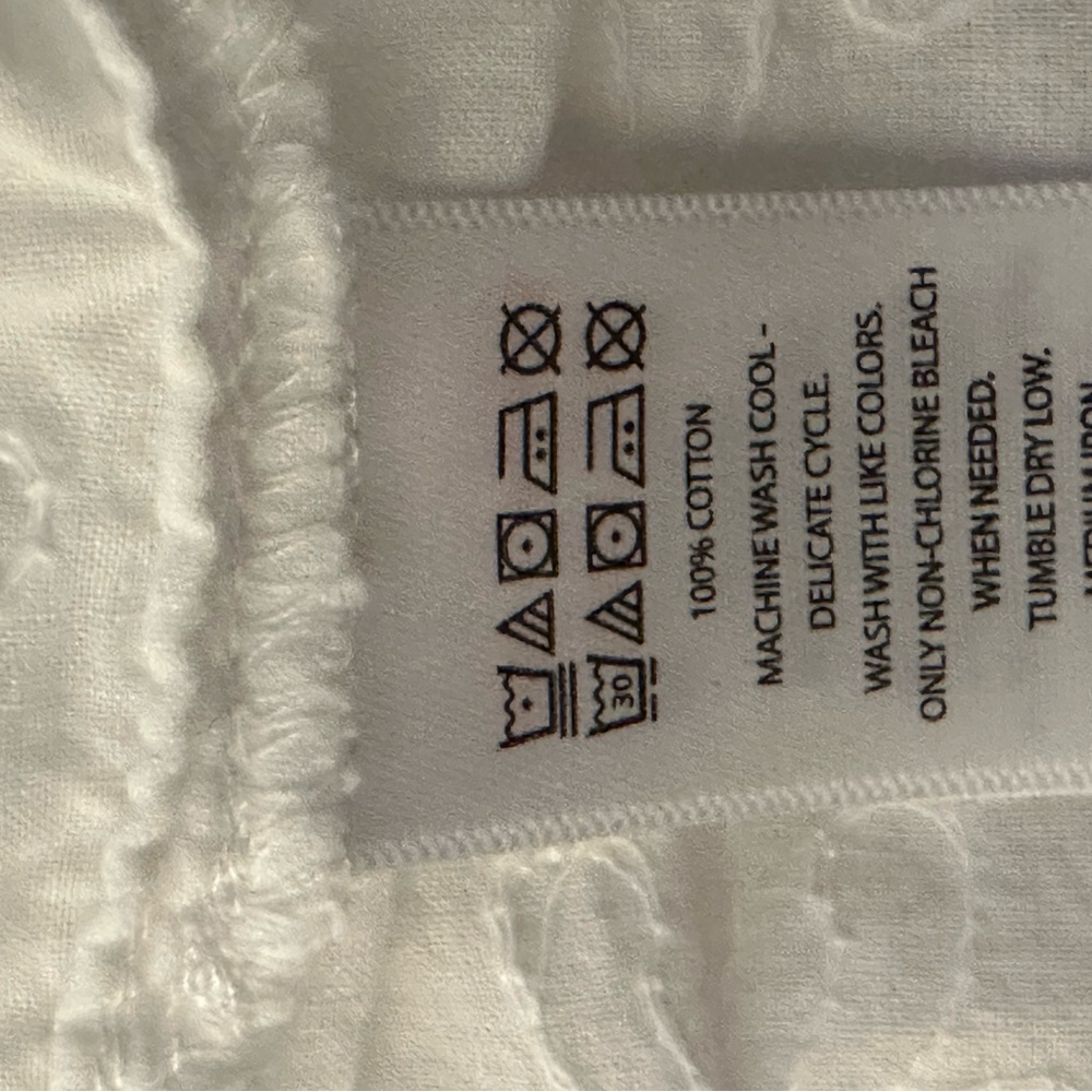 Shabby Chic White Embroidered Cotton Lounge Shorts Women’s Size Large - Picture 4 of 4
